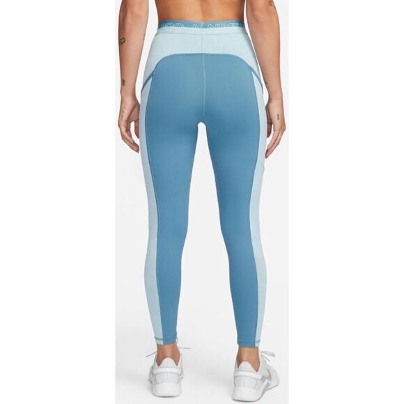 Nike Pro High-Waisted 7/8 Training Leggings Noise Aqua Blue DX0063 440 NWT in pk - Picture 2 of 10